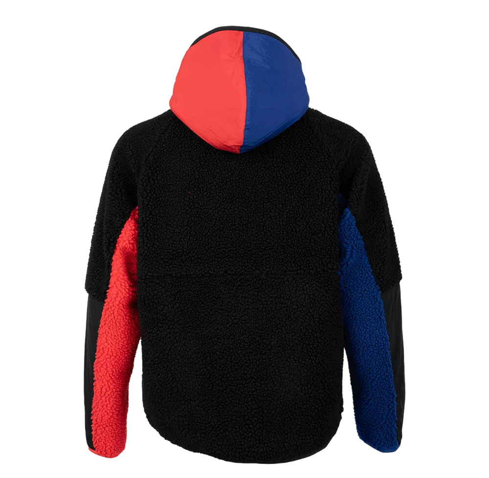 Nike South Korea NSW 1/2 Zip Winter Hoodie 'Black Blue Red' DN1088-010