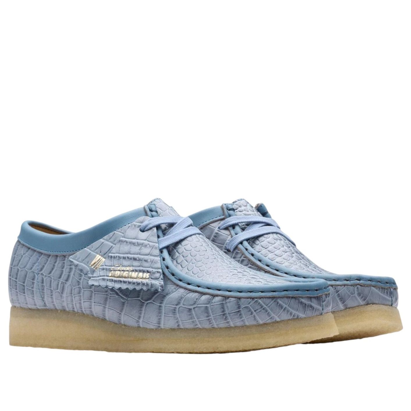 (WMNS) Clarks Wallabee Croc 'Powder Blue' 26180681