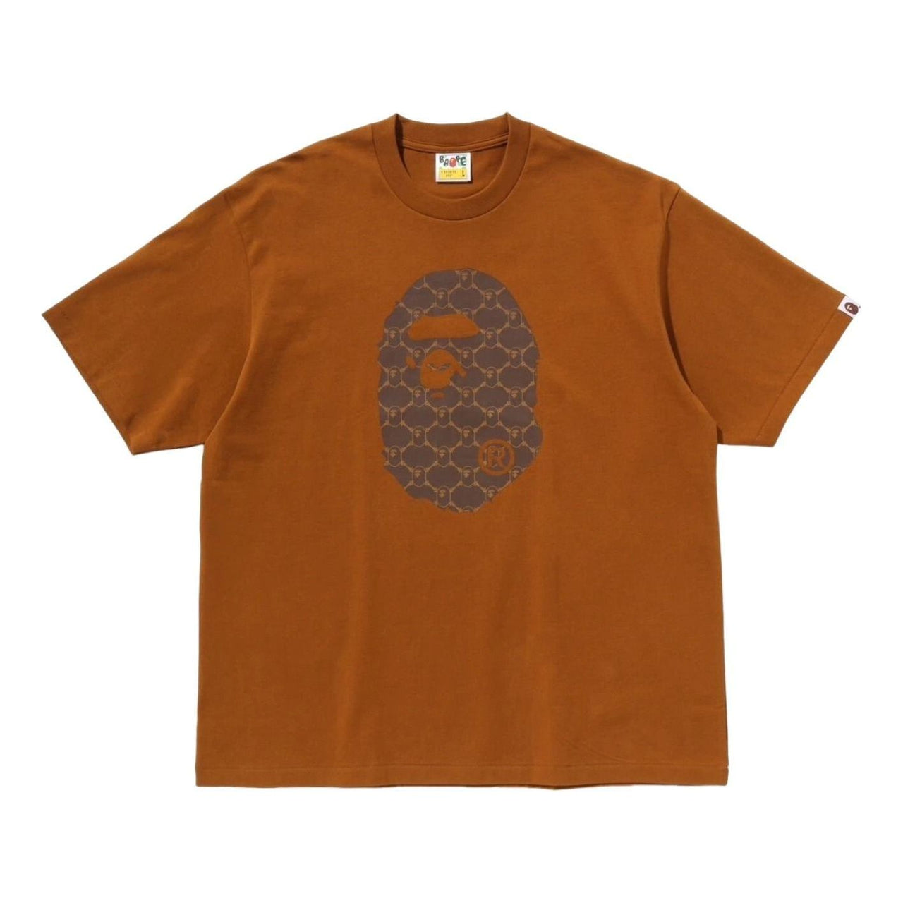 A Bathing Ape College Monogram Ape Head Relaxed Fit T-Shirt 'Beige' 1L30-110-334-BGE