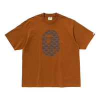 A Bathing Ape College Monogram Ape Head Relaxed Fit T-Shirt 'Beige' 1L30-110-334-BGE