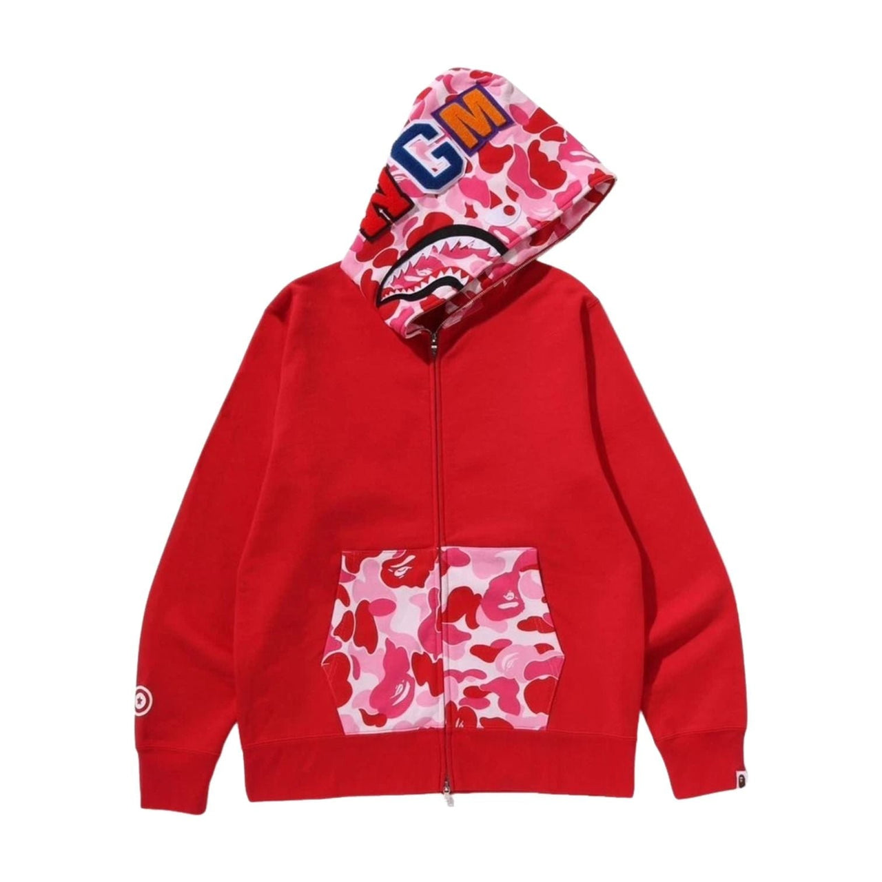 A Bathing Ape ABC Camo Shark Full Zip Hoodie 'Red' 1M30-115-301-RED