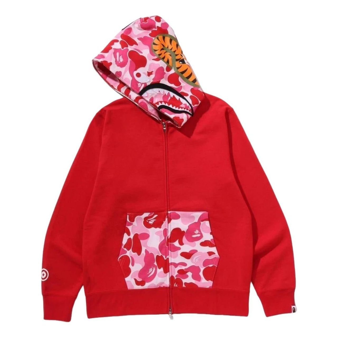 A Bathing Ape ABC Camo Shark Full Zip Hoodie 'Red' 1M30-115-301-RED