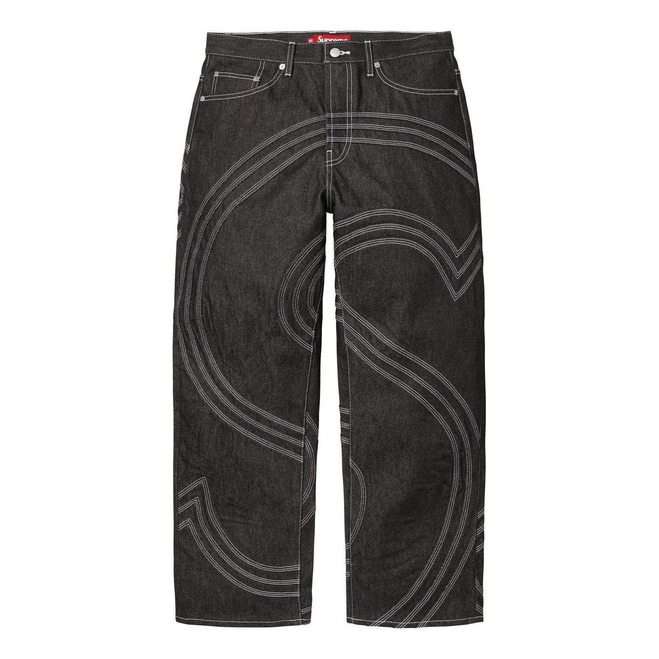 Supreme S Logo Rigid Baggy Jean 'Rigid Black' SS25P44-RIGID-BLACK