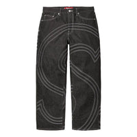 Supreme S Logo Rigid Baggy Jean 'Rigid Black' SS25P44-RIGID-BLACK