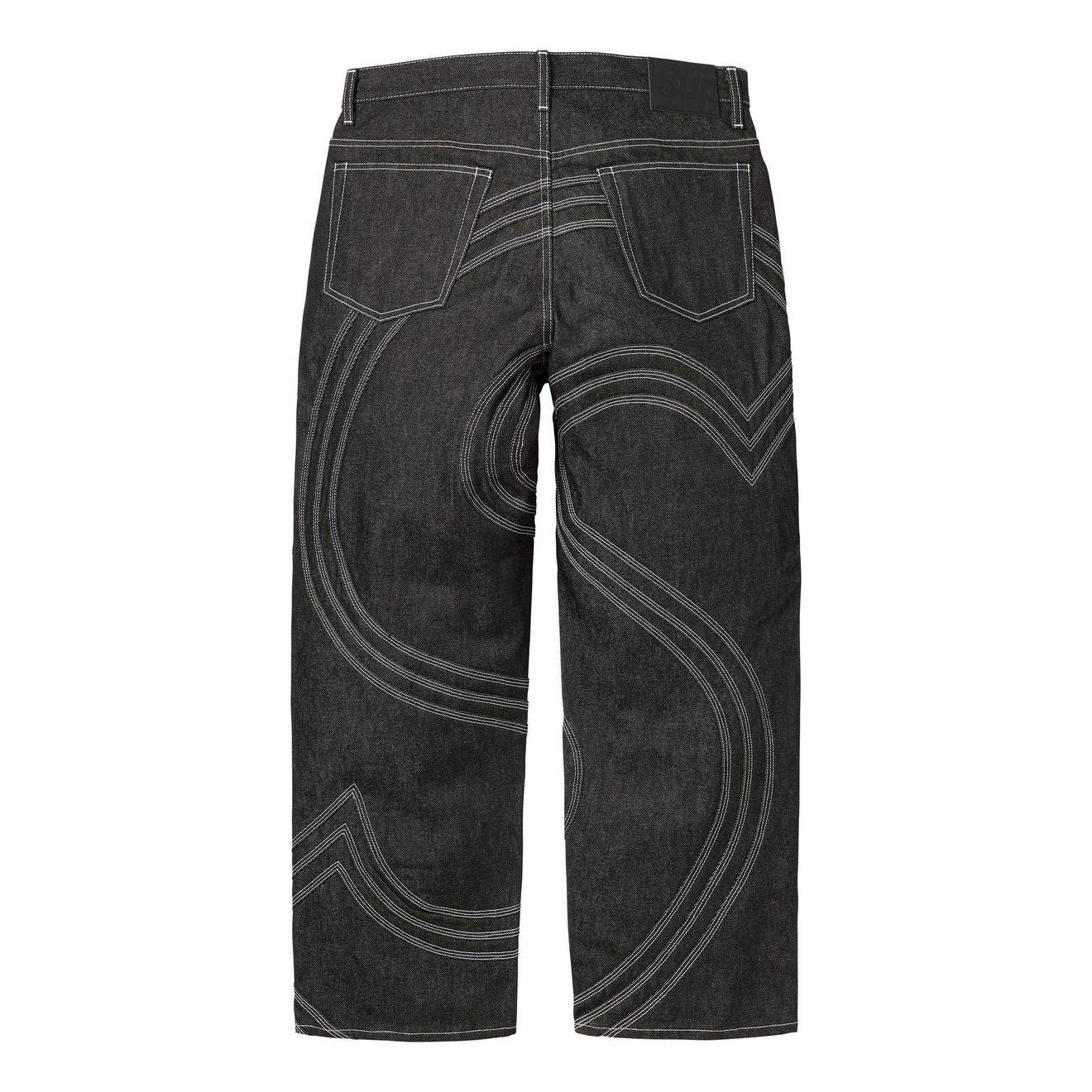 Supreme S Logo Rigid Baggy Jean 'Rigid Black' SS25P44-RIGID-BLACK
