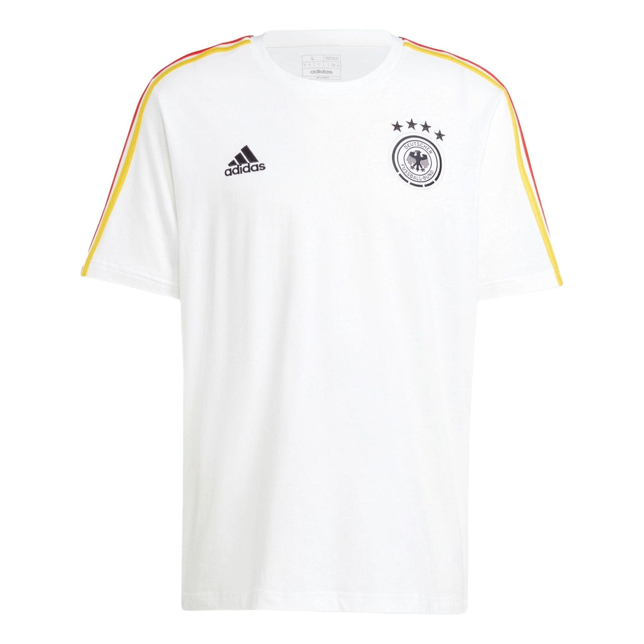 adidas Germany DNA 3-Stripes Football T-shirt Asia Sizing 'White' IU2082