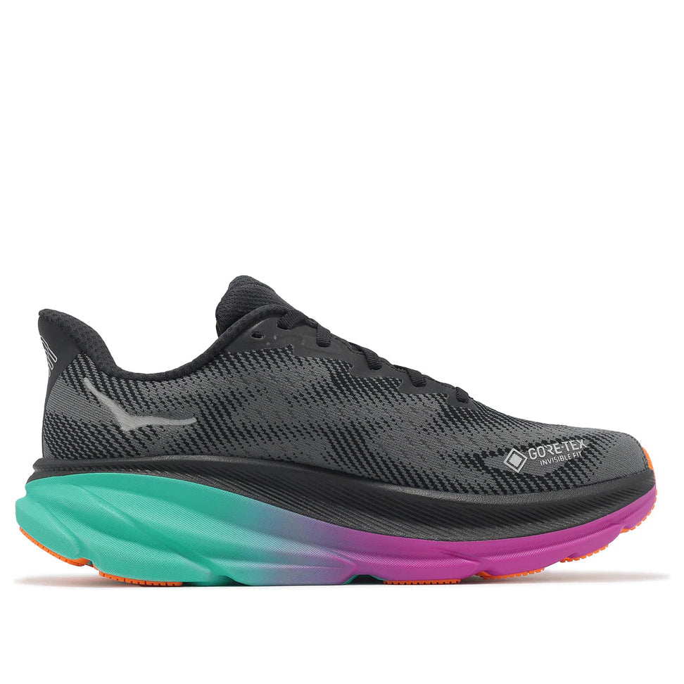 HOKA ONE ONE Clifton 9 Gore-Tex 'Black Electric Aqua' 1141470F-BCQ