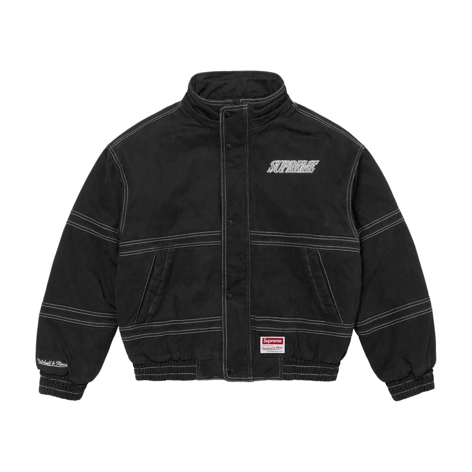Supreme x Mitchell & Ness Twill Stadium Jacket 'Black' FW24J106-BLACK
