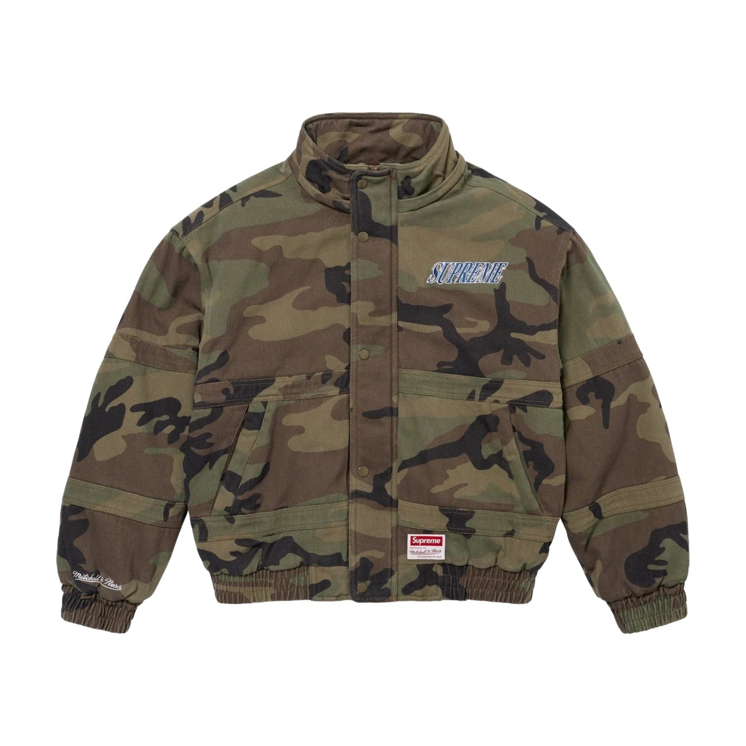 Supreme x Mitchell & Ness Twill Stadium Jacket 'Woodland Camo' FW24J106-WOODLAND-CAMO