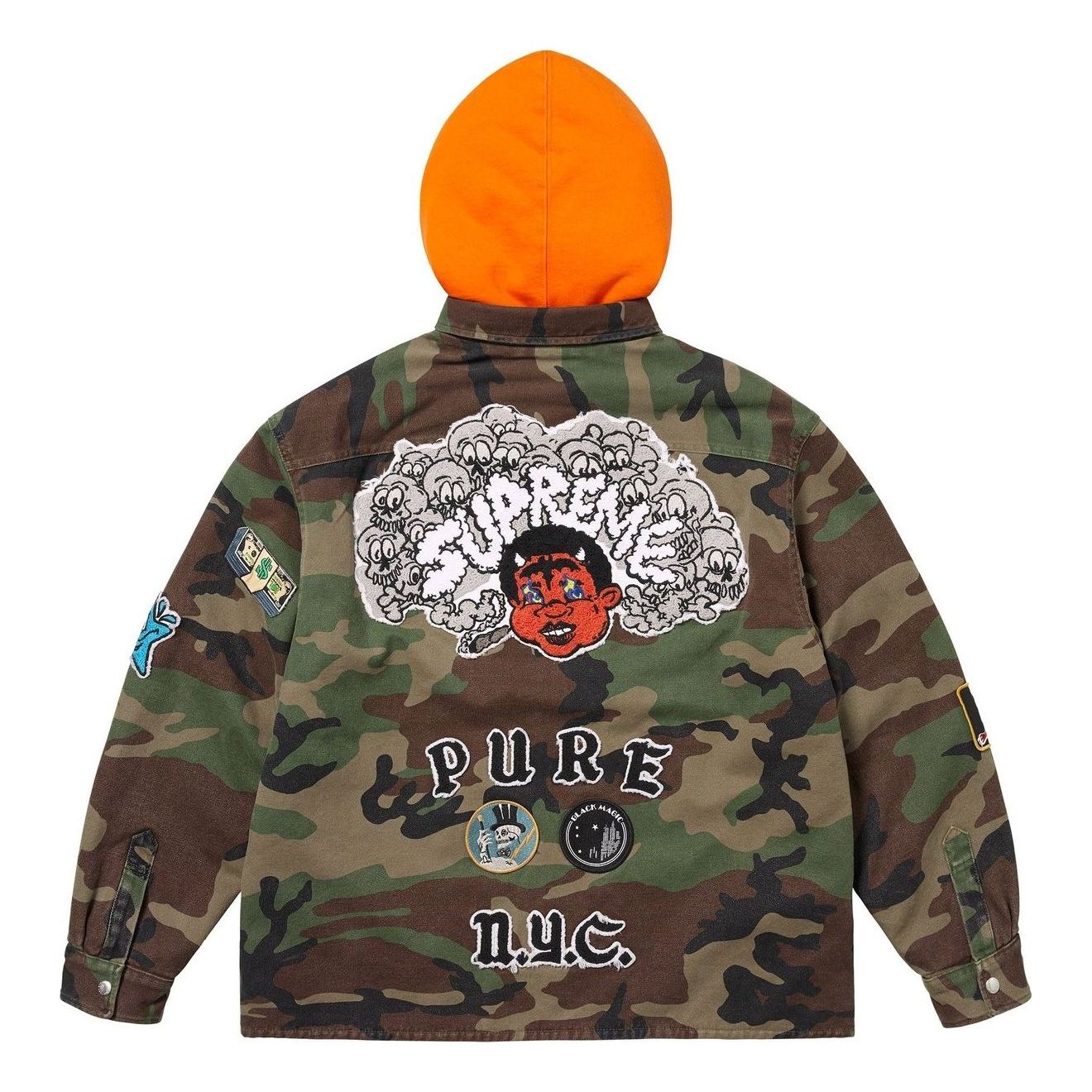 Supreme Patches Hooded Zip Up Shirt 'Woodland Camo' SS25S30-WOODLAND-CAMO