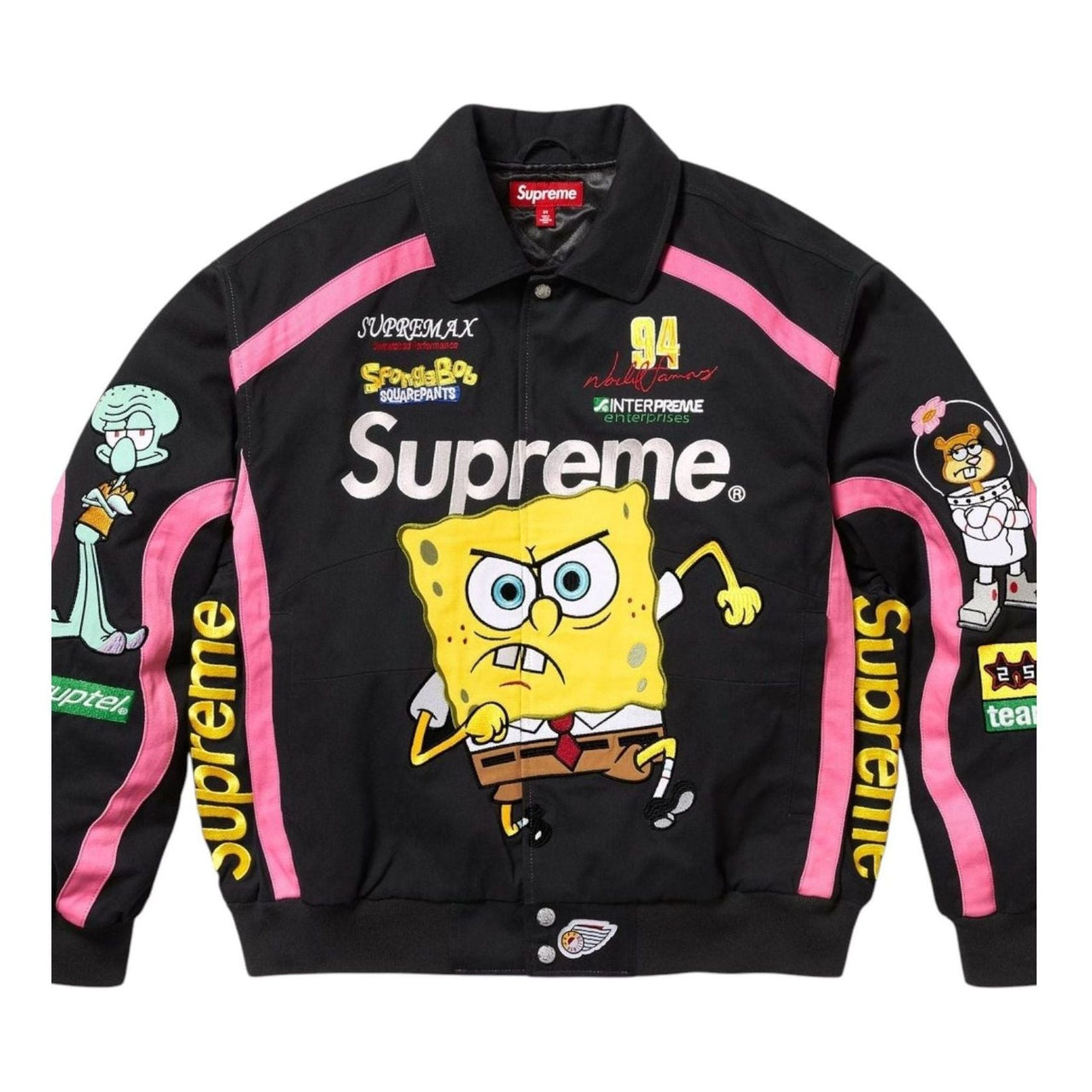 Supreme x Spongebob Squarepants x Jeff Hamilton Racing Jacket 'Black' SS25J81-BLACK