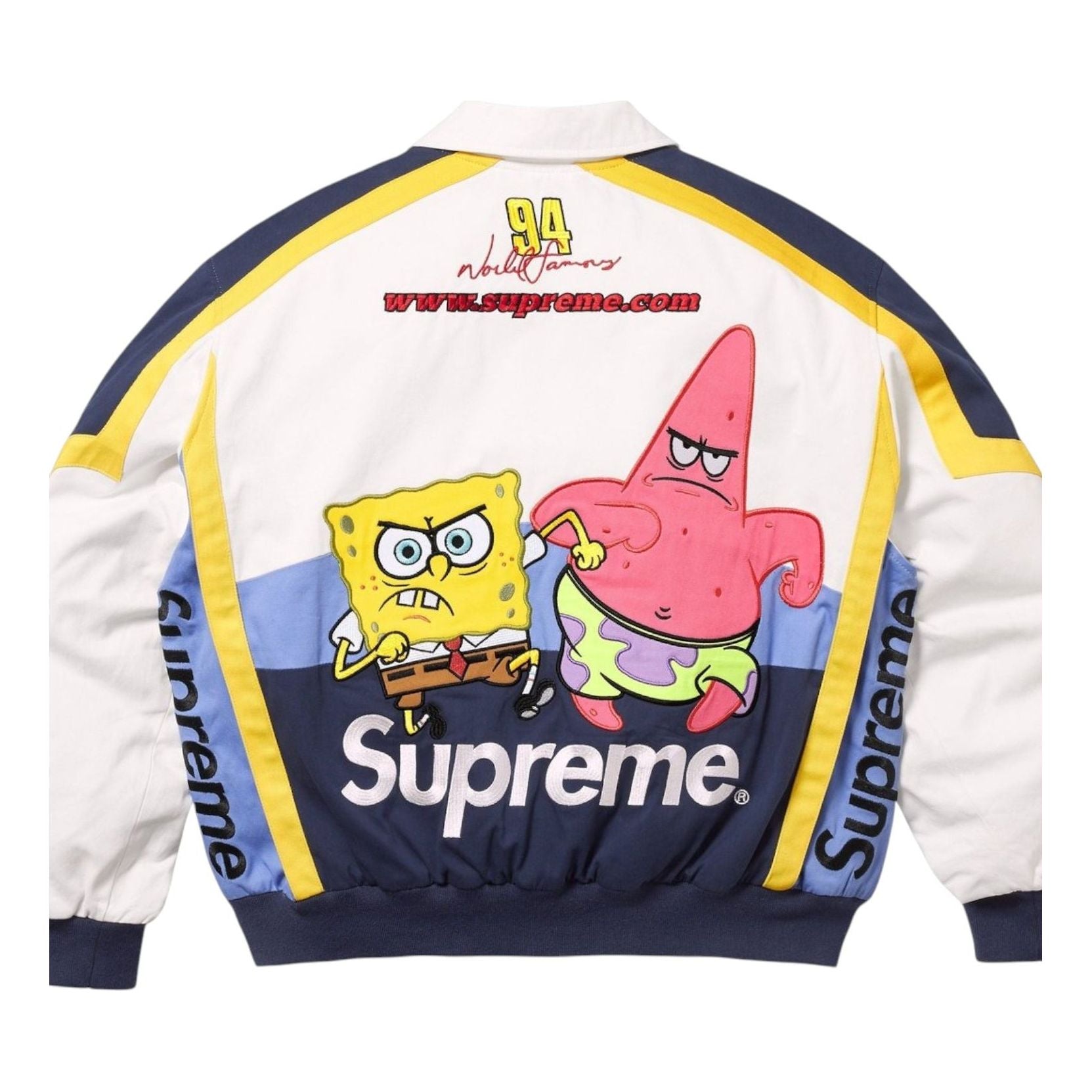 Supreme x Spongebob Squarepants x Jeff Hamilton Racing Jacket 'White' SS25J81-WHITE