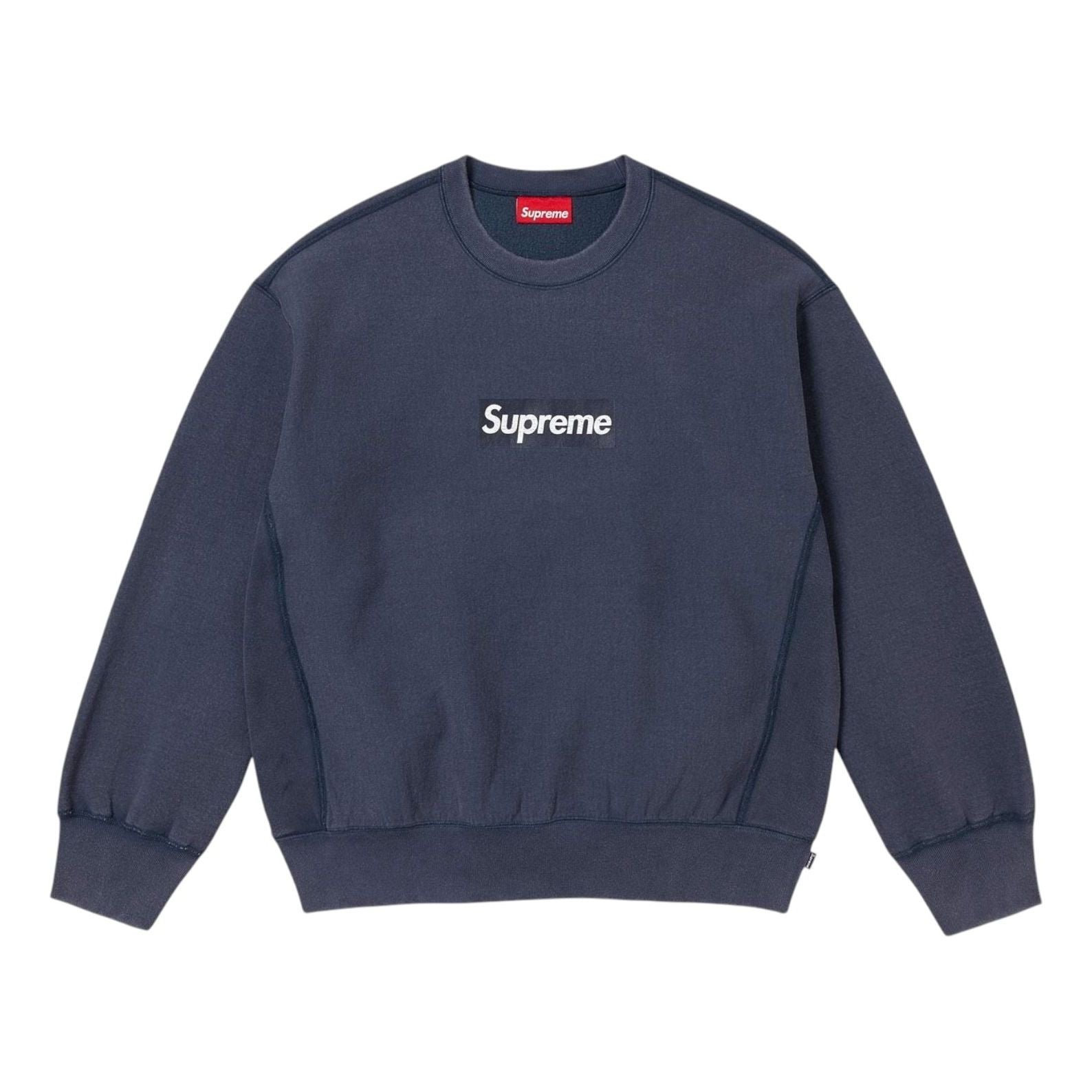 Supreme Washed Box Logo Crewneck 'Navy' FW15SW6-NAVY