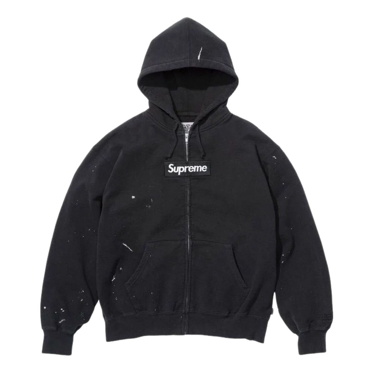 Supreme x MM6 Maison Margiela Box Logo Zip Up Hooded Sweatshirt 'Black' SUP-SS26-100-BLK