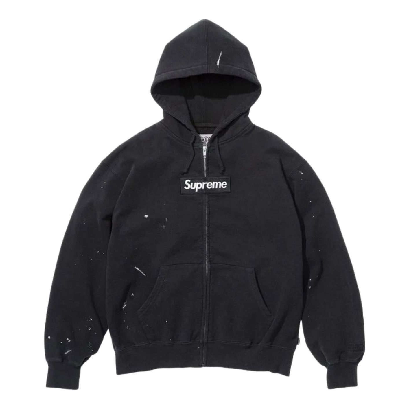 Supreme x MM6 Maison Margiela Box Logo Zip Up Hooded Sweatshirt 'Black' SUP-SS26-100-BLK