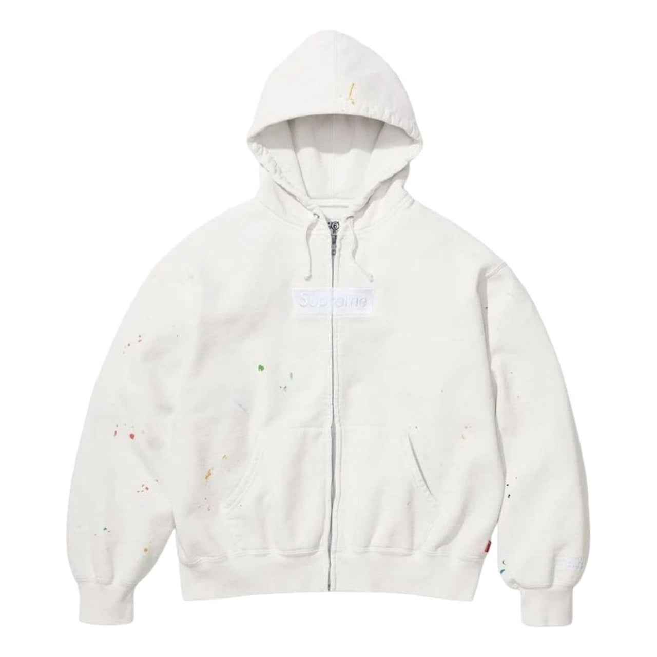 Supreme x MM6 Maison Margiela Box Logo Zip Up Hooded Sweatshirt 'White' SUP-SS26-100-WHT