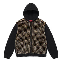 Supreme SS26 Checkerboard Faux Fur Zip Up Hooded Sweater 'Black' SUP-SS26-127-BLK