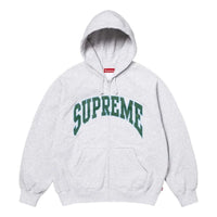 Supreme SS26 Cracked Raglan Zip Up Hooded Sweatshirt 'Ash Grey' SUP-SS26-192-GRY