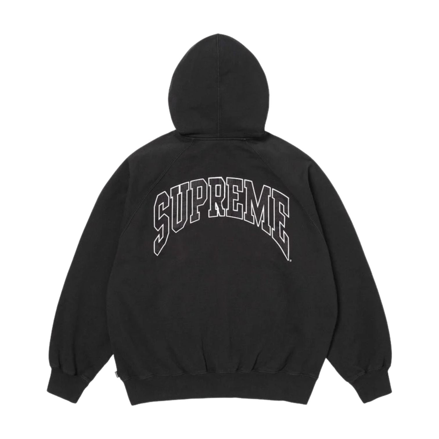 Supreme SS26 Cracked Raglan Zip Up Hooded Sweatshirt 'Black' SUP-SS26-192-BLK