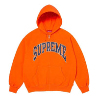 Supreme SS26 Cracked Raglan Zip Up Hooded Sweatshirt 'Dark Orange' SUP-SS26-192-ORG