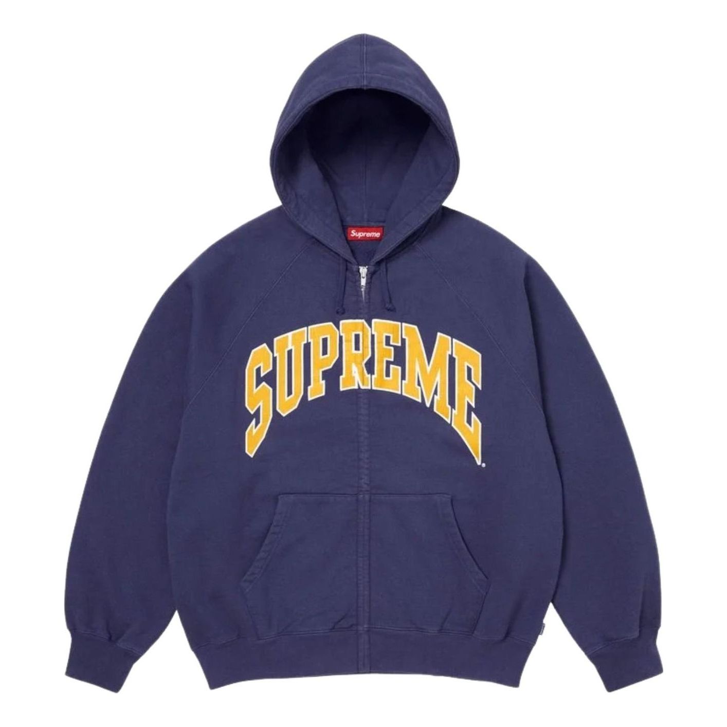 Supreme SS26 Cracked Raglan Zip Up Hooded Sweatshirt 'Washed Navy' SUP-SS26-192-NVY