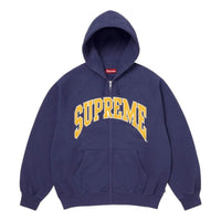 Supreme SS26 Cracked Raglan Zip Up Hooded Sweatshirt 'Washed Navy' SUP-SS26-192-NVY