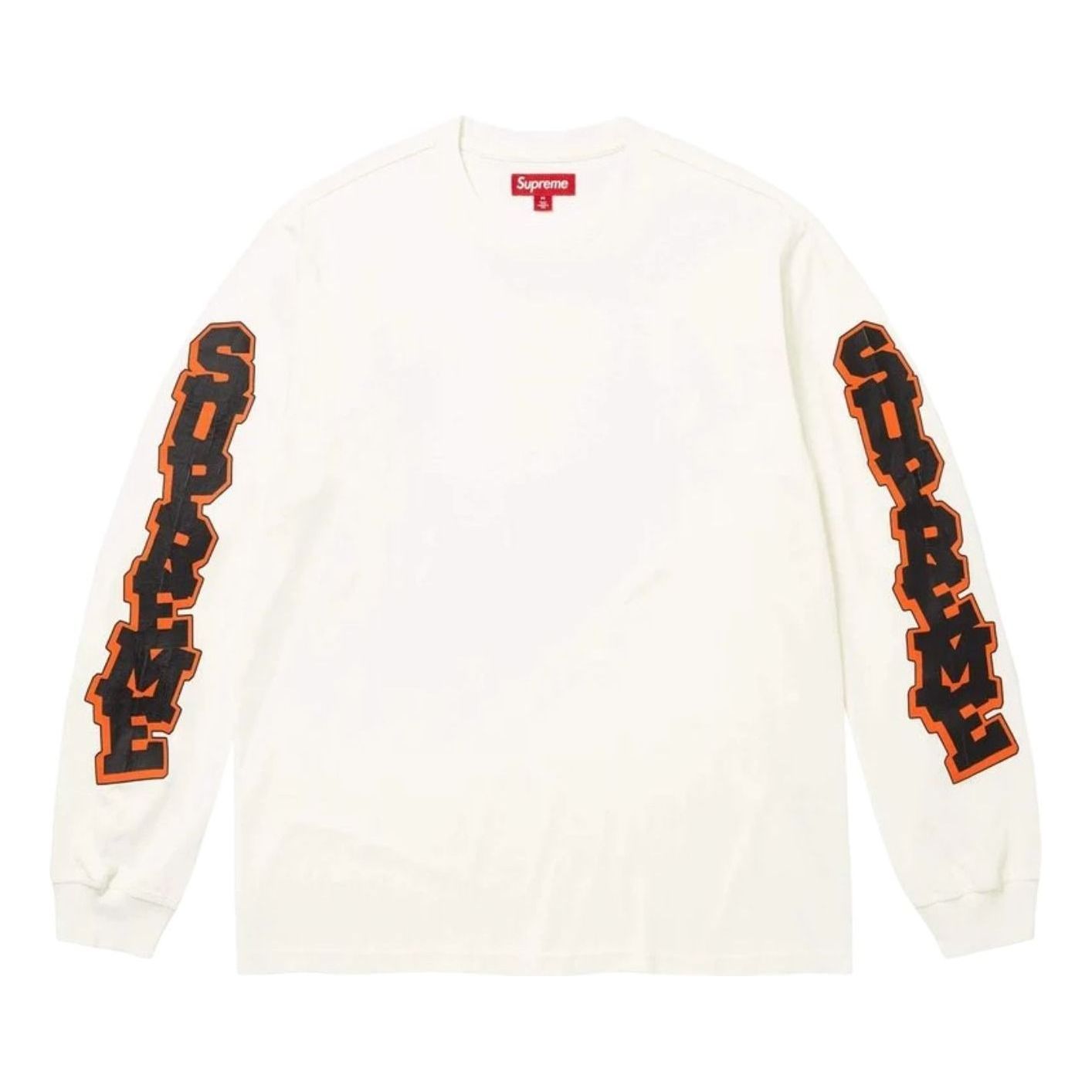 Supreme SS26 Cracked Sleeve L/S T-Shirt 'Washed White' SUP-SS26-042-WHT