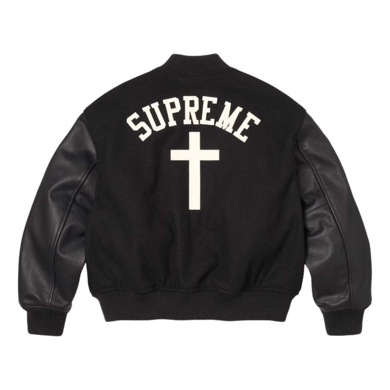 Supreme SS26 Cross Varsity Jacket 'Black' SUP-SS26-155-BLK