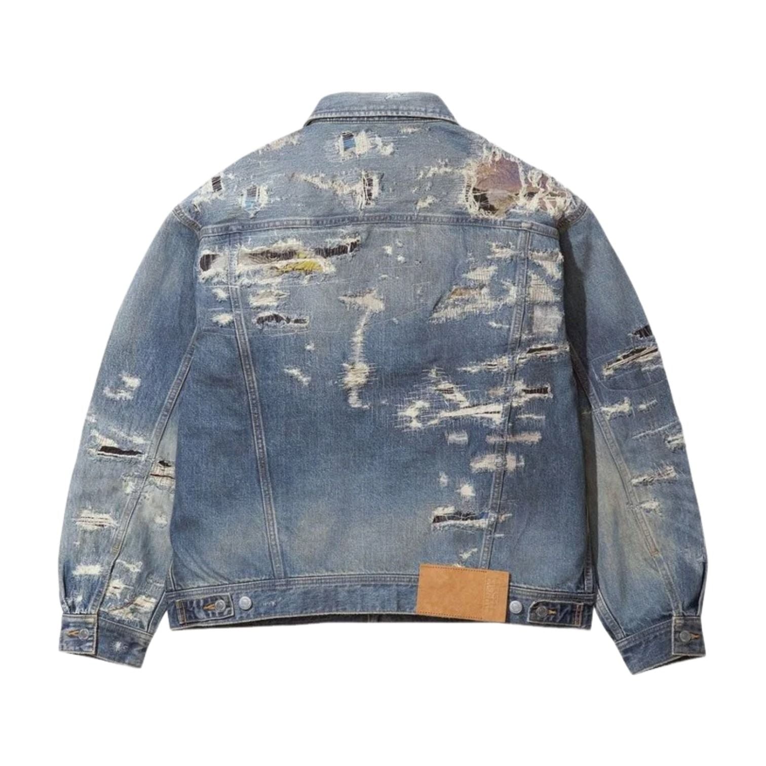 Supreme x MM6 Maison Margiela Distressed Selvedge Denim Trucker Jacket 'Washed Indigo' SUP-SS26-106-IDG