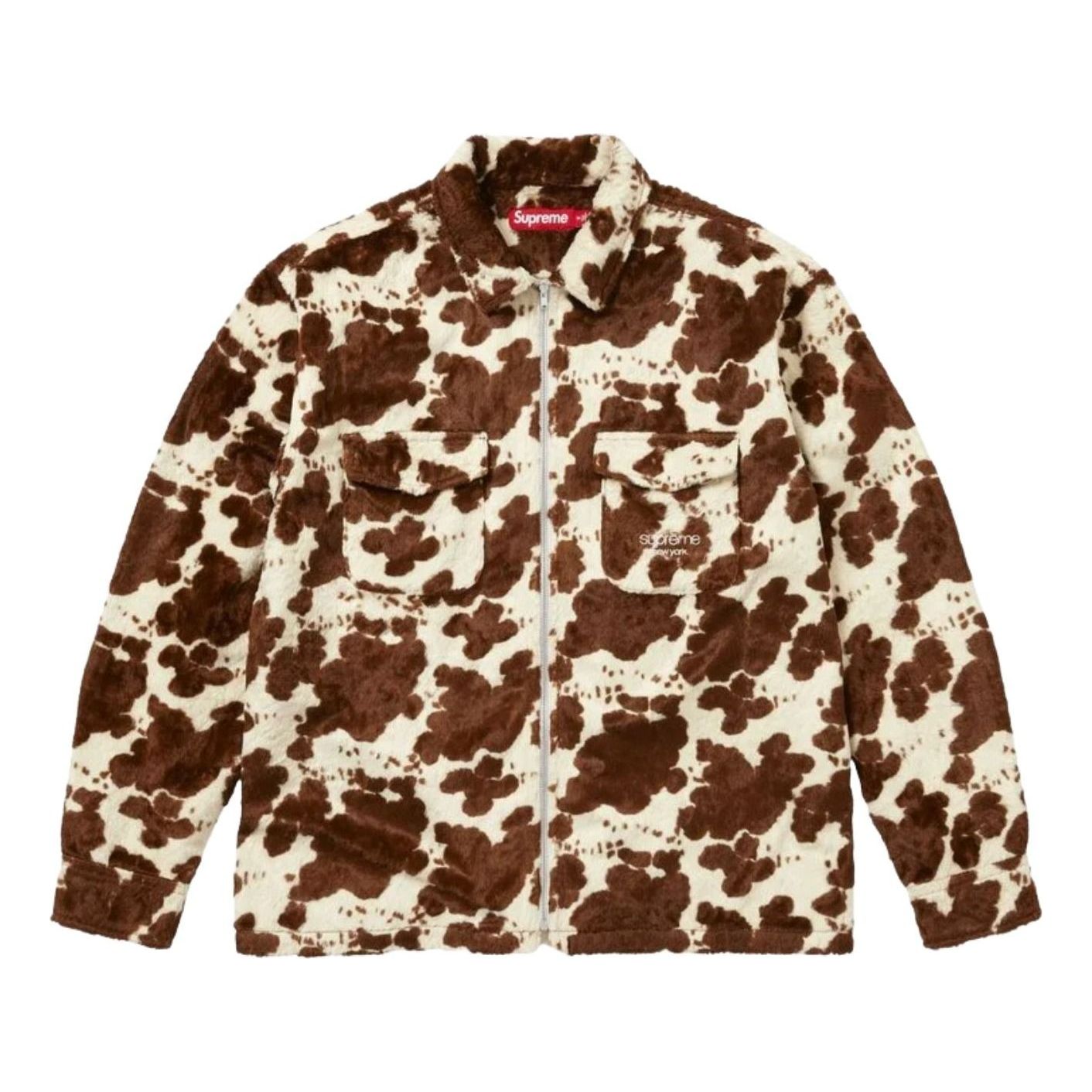 Supreme SS26 Faux Fur Zip Up Shirt 'Cow' SUP-SS26-360-COW