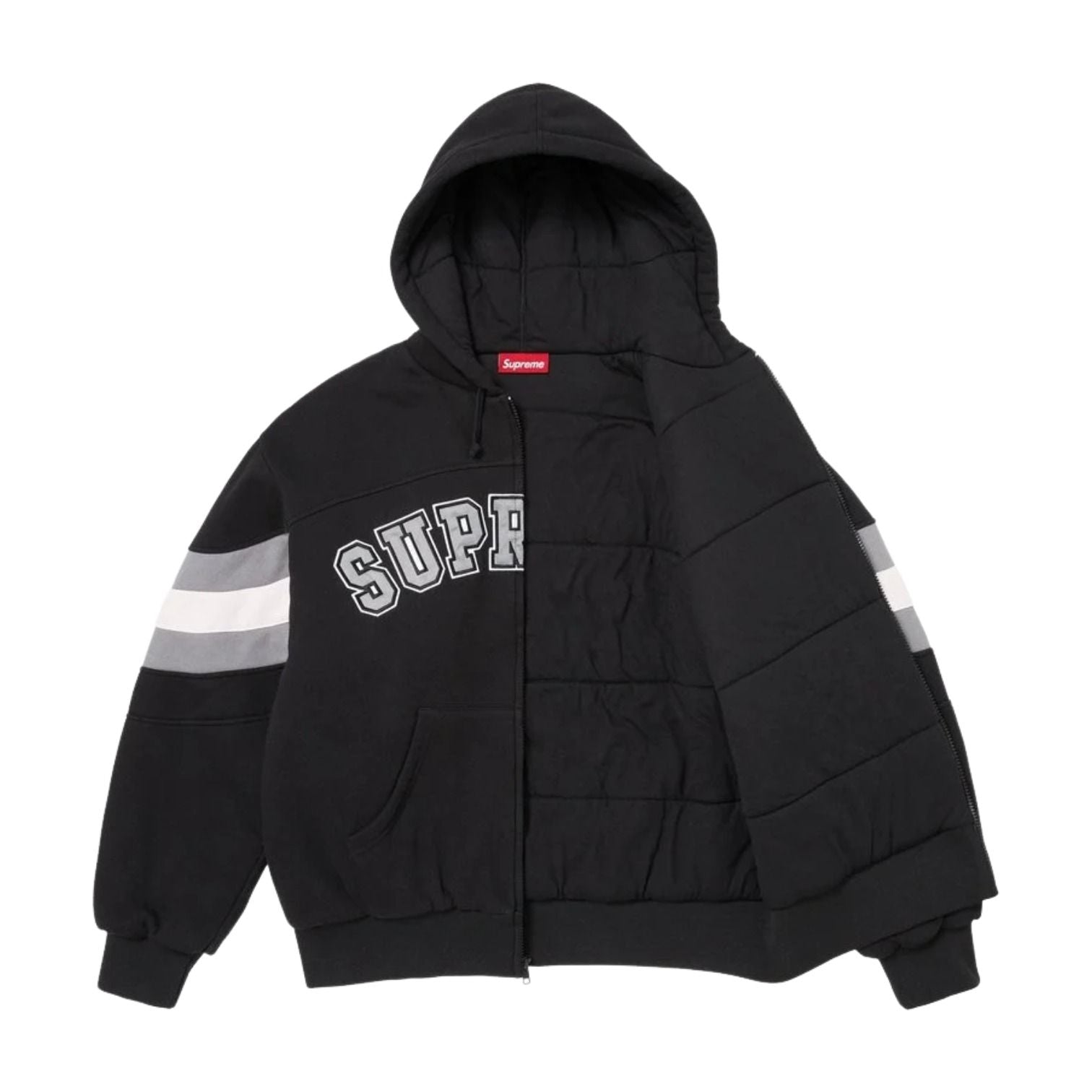 Supreme SS26 Filled Zip Up Hooded Sweatshirt 'Black' SUP-SS26-018-BLK