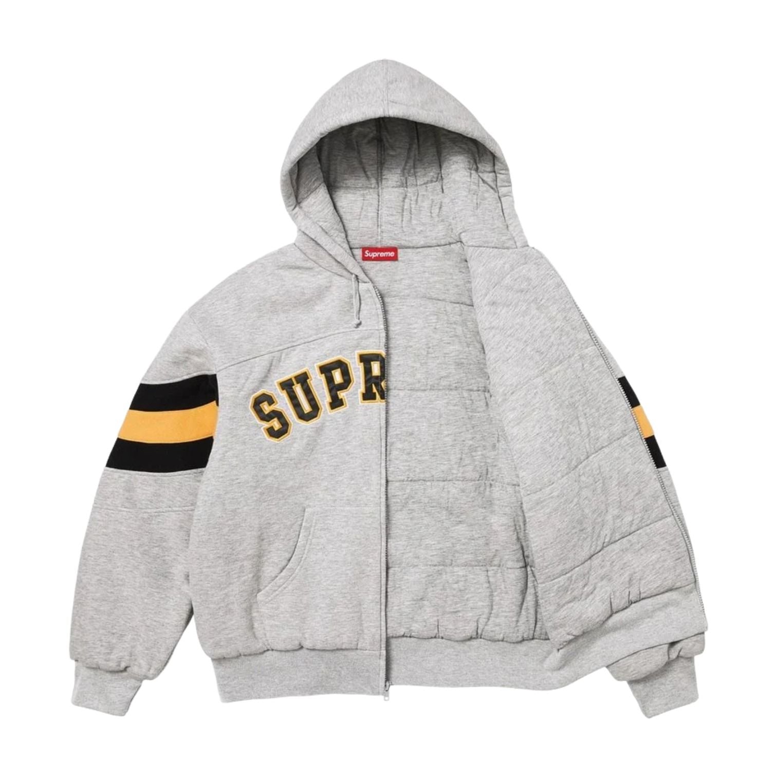 Supreme SS26 Filled Zip Up Hooded Sweatshirt 'Heather Grey' SUP-SS26-018-HETRGRY