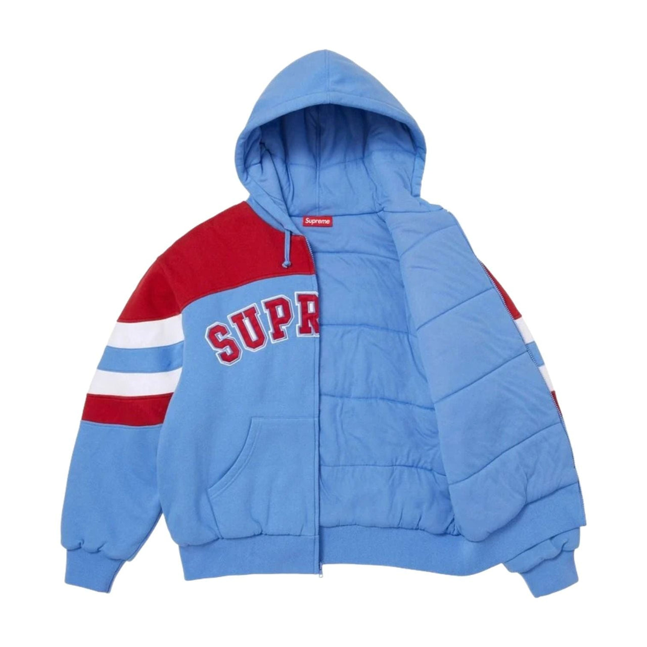 Supreme SS26 Filled Zip Up Hooded Sweatshirt 'Light Blue' SUP-SS26-018-LHTBLU