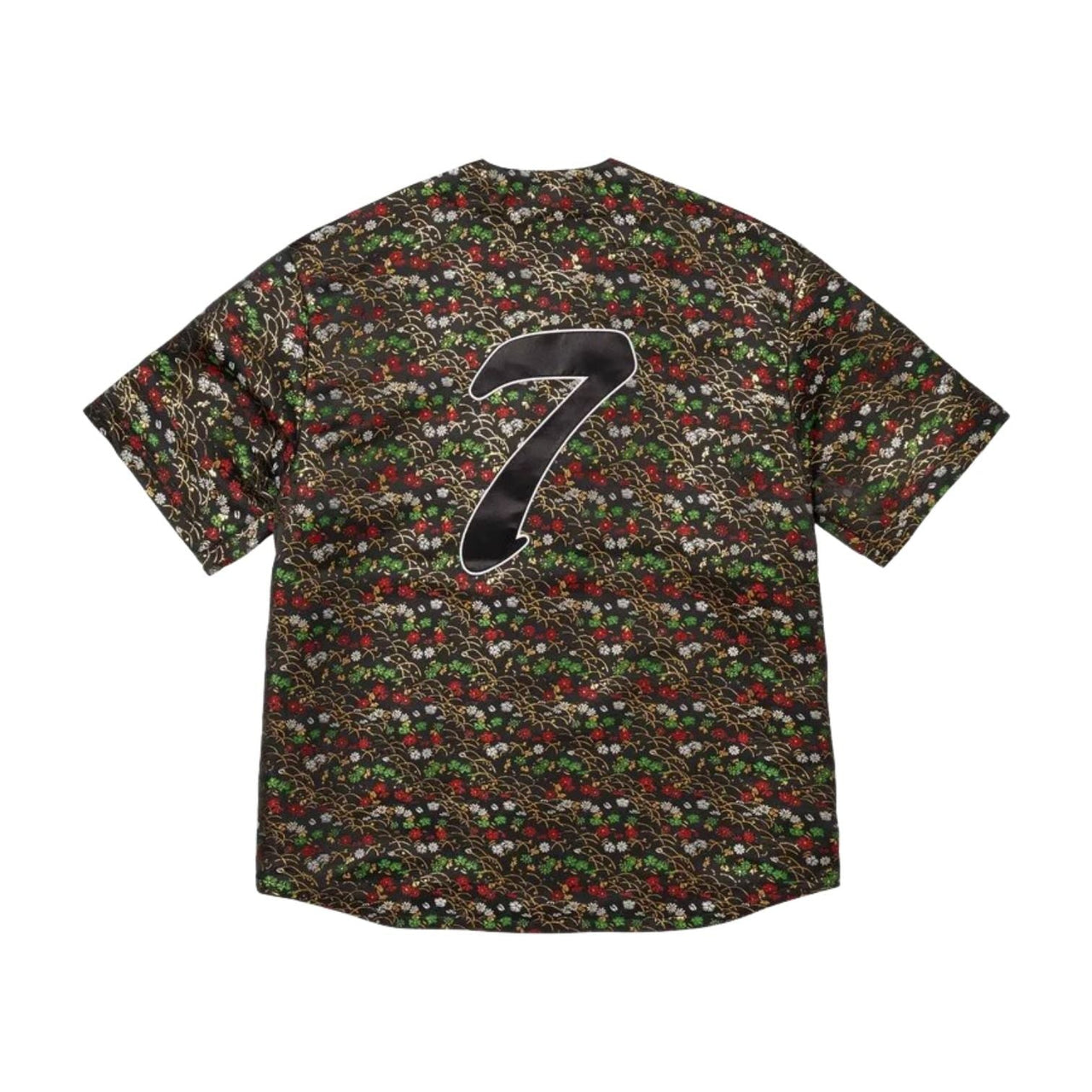 Supreme SS26 Floral Jacquard Baseball Jersey 'Black' SUP-SS26-140-BLK