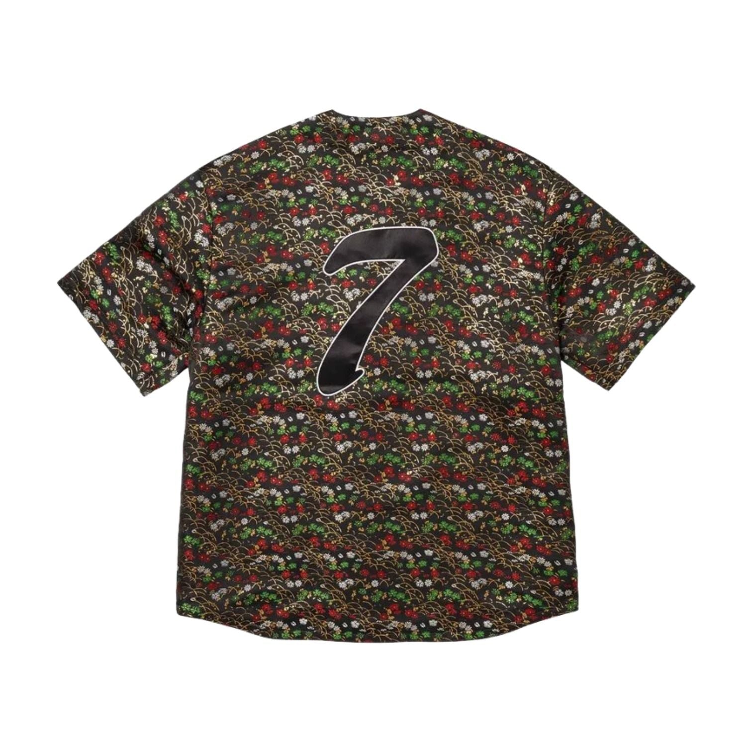 Supreme SS26 Floral Jacquard Baseball Jersey 'Black' SUP-SS26-140-BLK