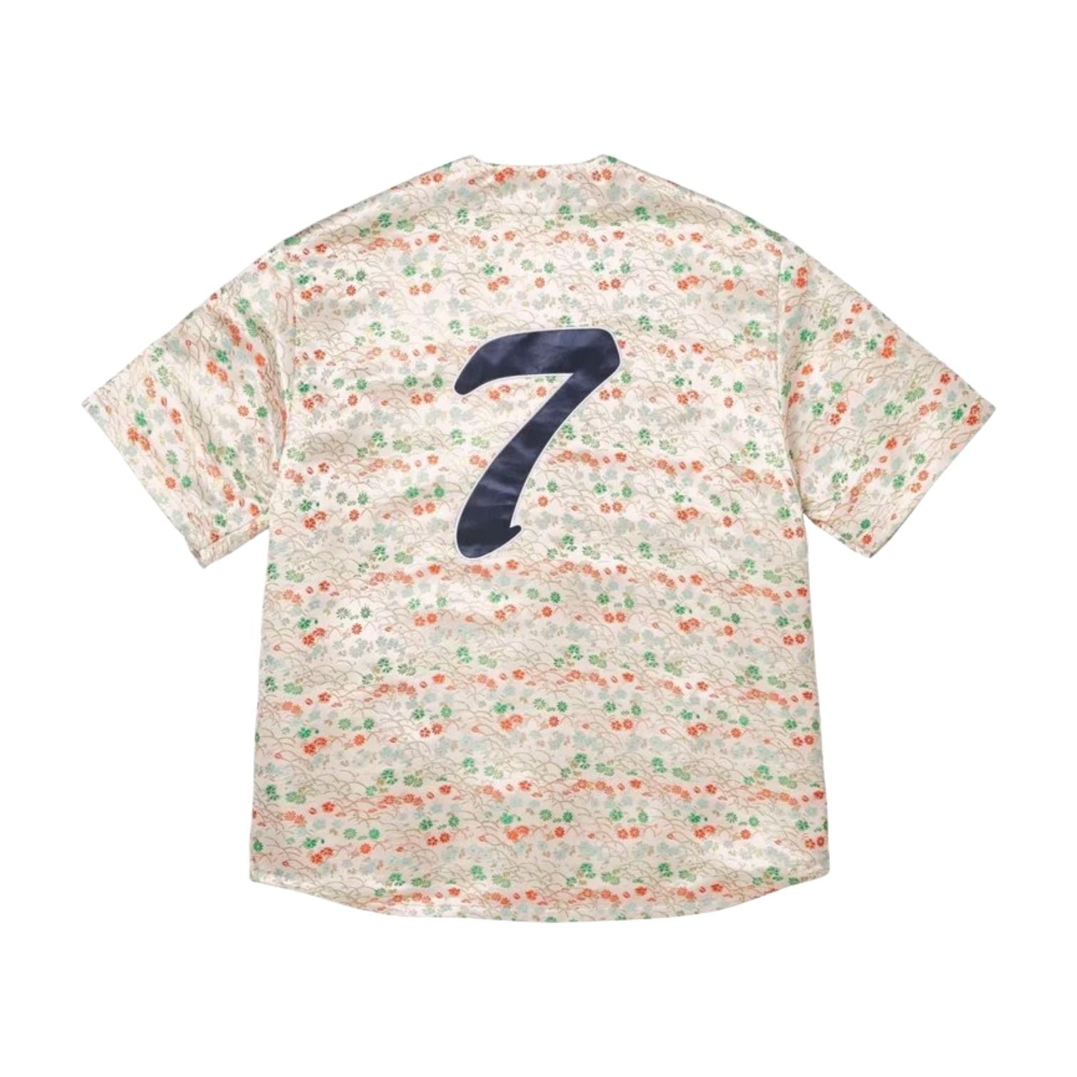 Supreme SS26 Floral Jacquard Baseball Jersey 'White' SUP-SS26-140-WHT