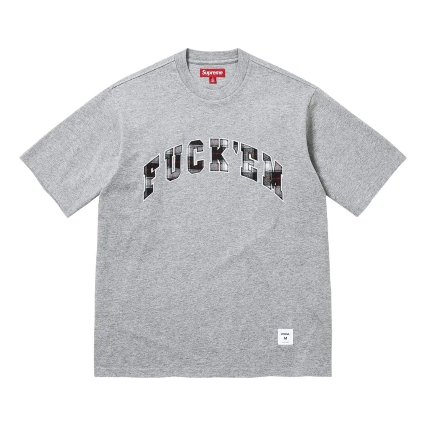 Supreme SS26 Fuck Em Plaid S/S T-Shirt 'Grey' SUP-SS26-194-GRY