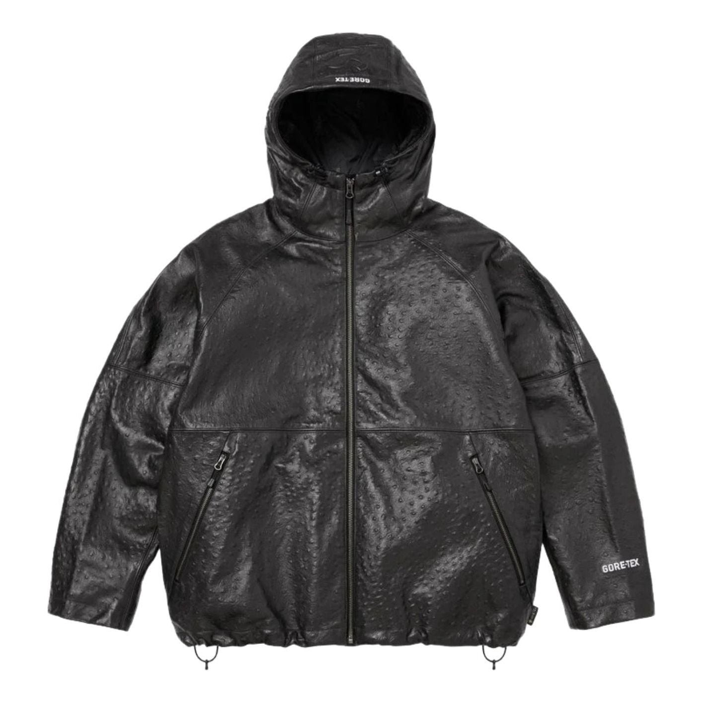 Supreme SS26 GORE-TEX Ostrich Embosssed Leather Jacket 'Black' SUP-SS26-124-BLK