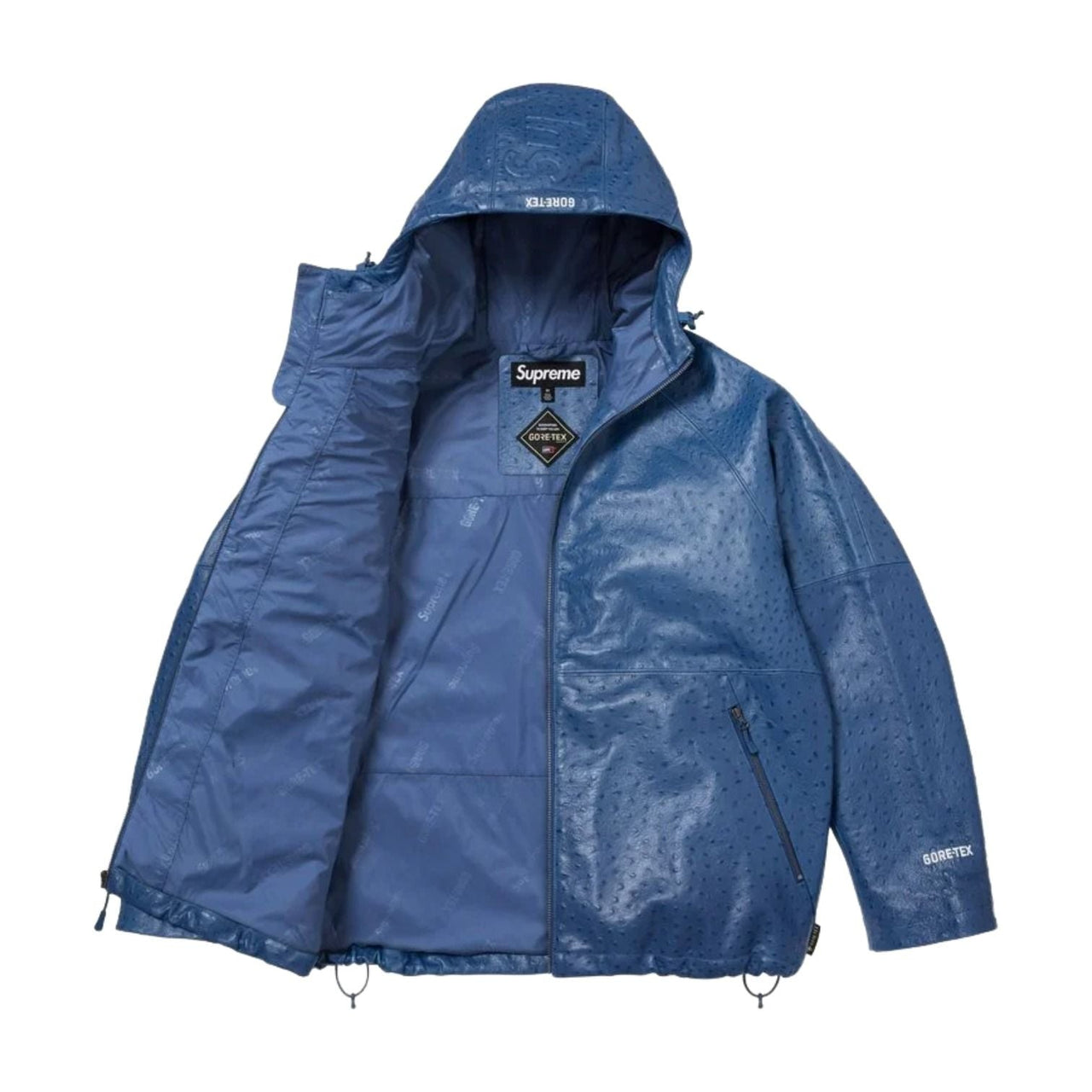 Supreme SS26 GORE-TEX Ostrich Embosssed Leather Jacket 'Blue' SUP-SS26-124-BLU