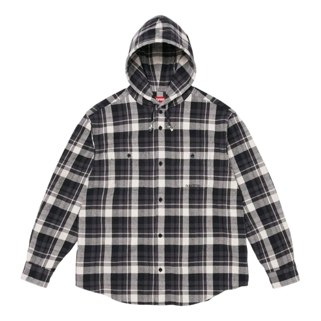 Supreme SS26 Hooded Flannel Shirt 'Black' SUP-SS26-205-BLK