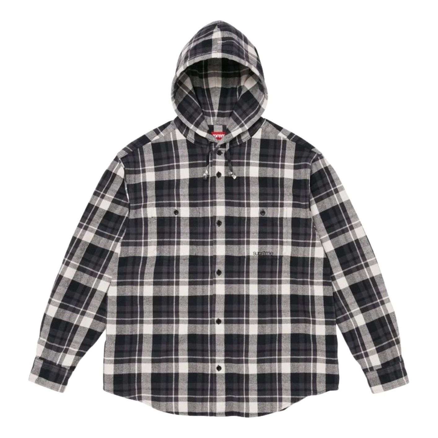 Supreme SS26 Hooded Flannel Shirt 'Black' SUP-SS26-205-BLK
