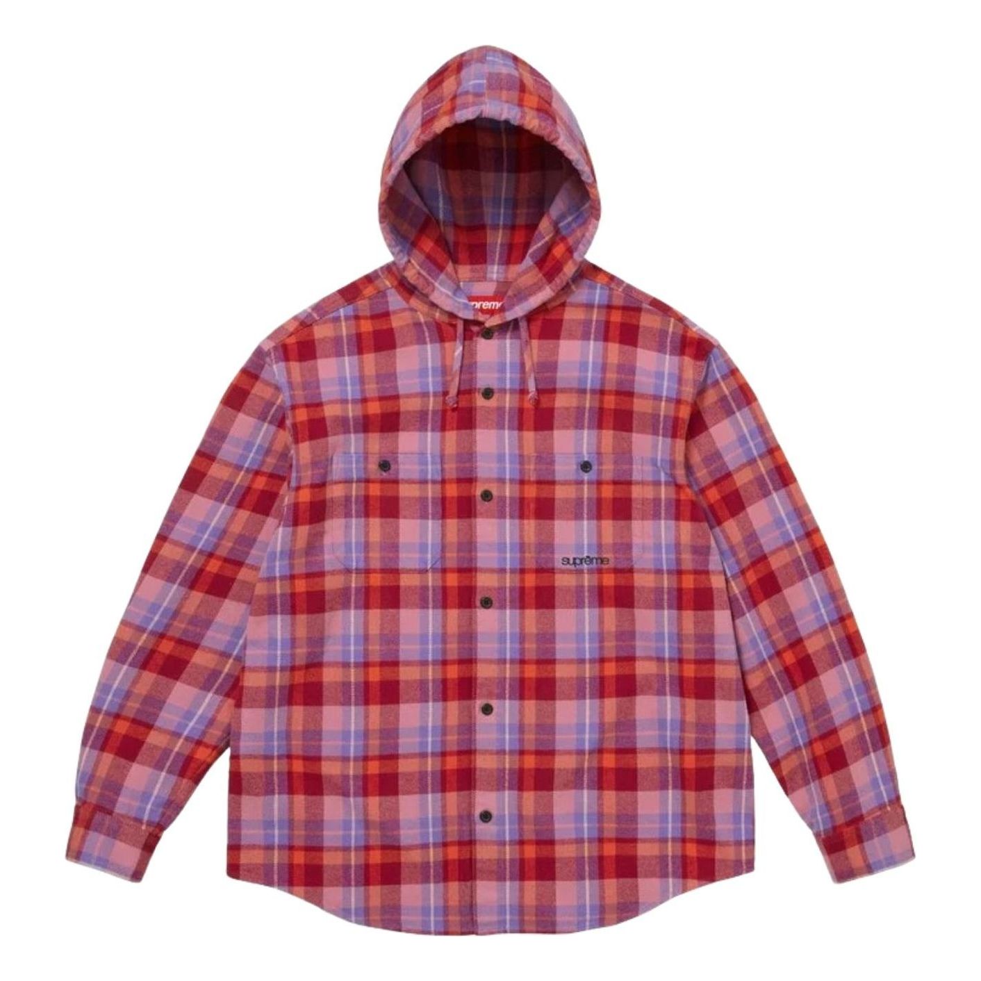 Supreme SS26 Hooded Flannel Shirt 'Pink' SUP-SS26-205-RED