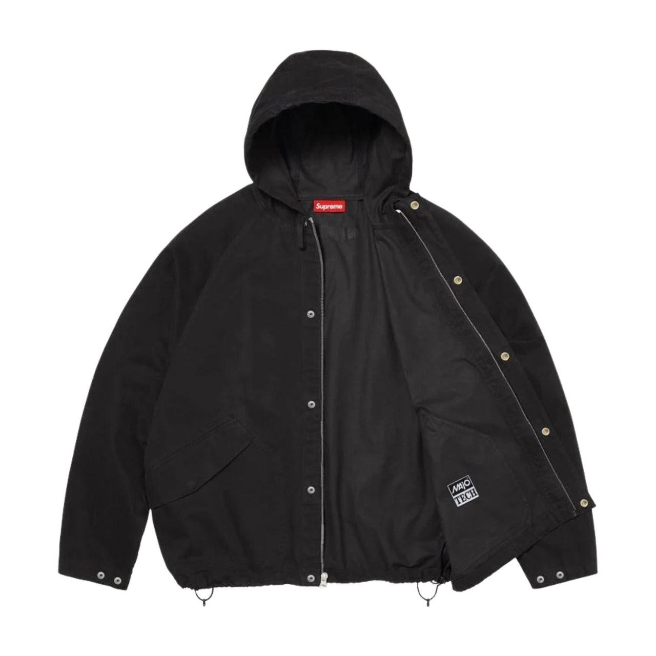 Supreme SS26 Hooded Raglan Jacket 'Black' SUP-SS26-214-BLK