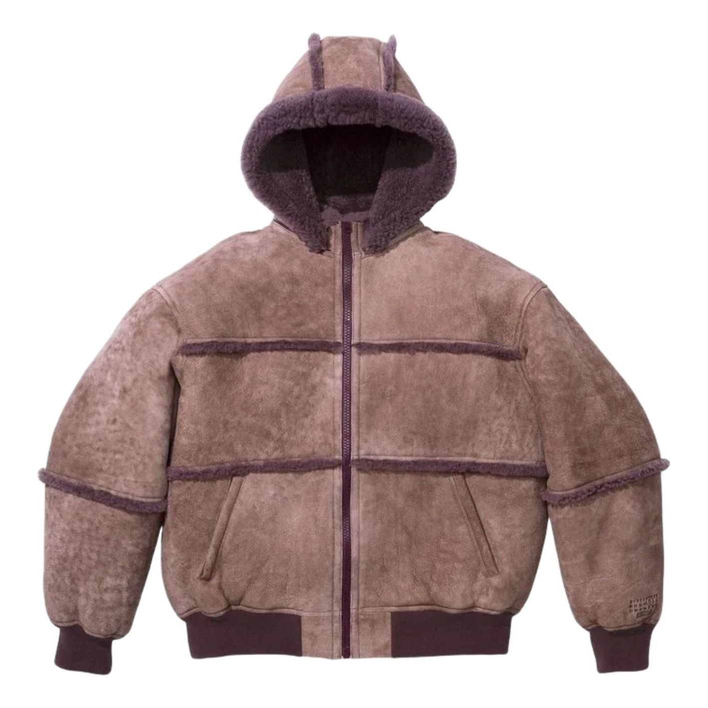 Supreme x MM6 Maison Margiela Hooded Shearling Bomber Jacket 'Purple' SUP-SS26-107-PUR