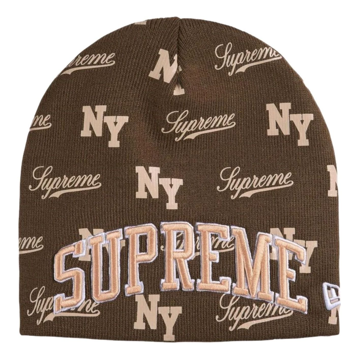 Supreme x New Era SS26 Monogram Beanie 'Brown' SUP-SS26-1038-BRN
