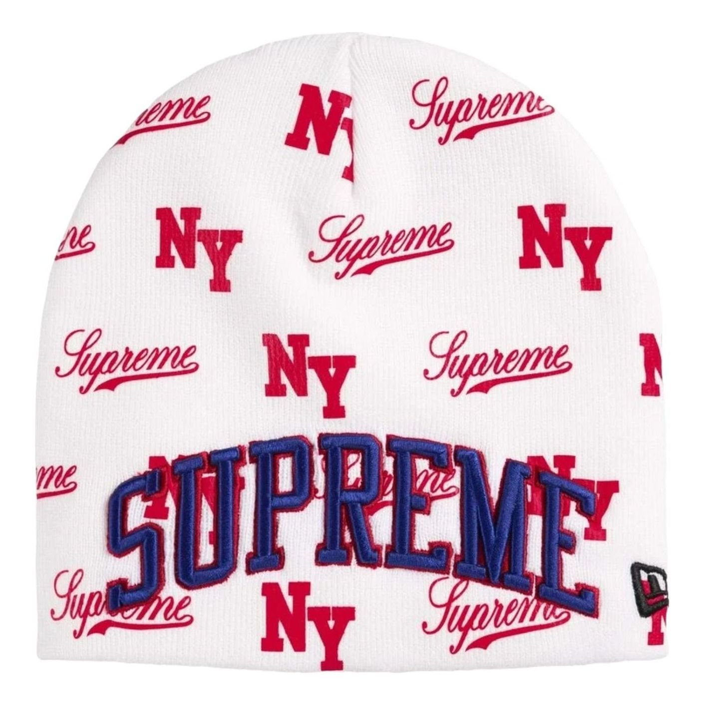 Supreme x New Era SS26 Monogram Beanie 'White' SUP-SS26-1038-WHT