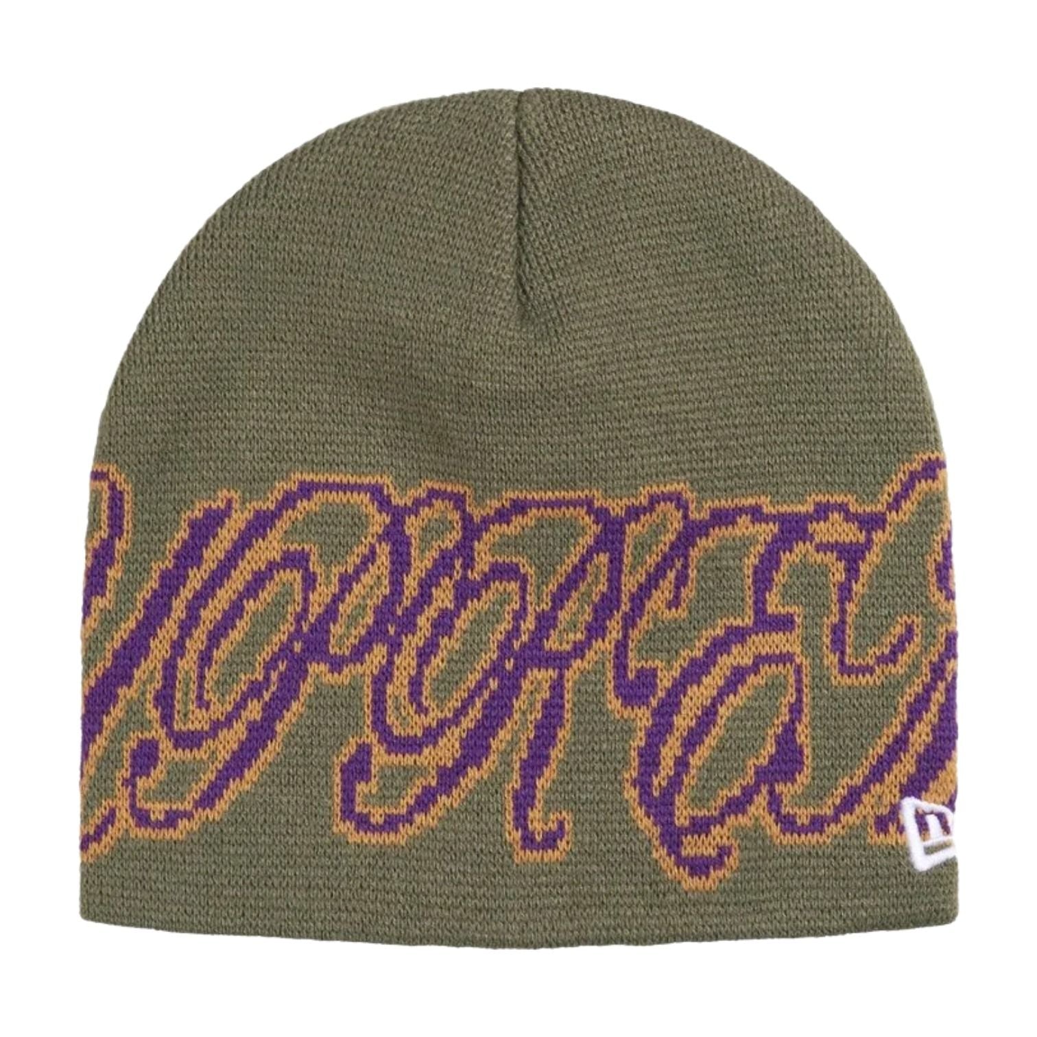 Supreme x New Era SS26 Cursive Beanie 'Olive' SUP-SS26-1010-OLV