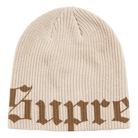 Supreme SS26 Old English Printed Beanie 'Stone' SUP-SS26-1007-STN