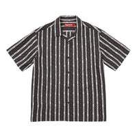 Supreme SS26 Old English Stripe Silk S/S Shirt 'Black' SUP-SS26-299-BLK
