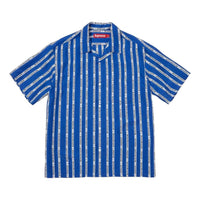 Supreme SS26 Old English Stripe Silk S/S Shirt 'Blue' SUP-SS26-299-BLU